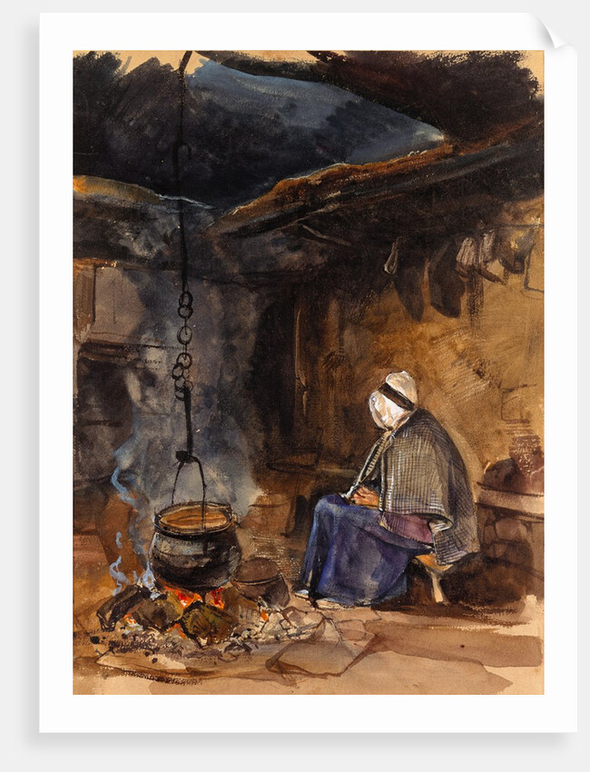 A Cottage Interior, watching the pot boil by John Frederick Lewis