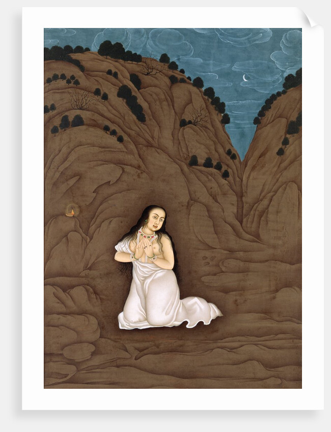 Woman Praying in a Ravine at Night. Murshidabad, India, mid-18th century by Unknown