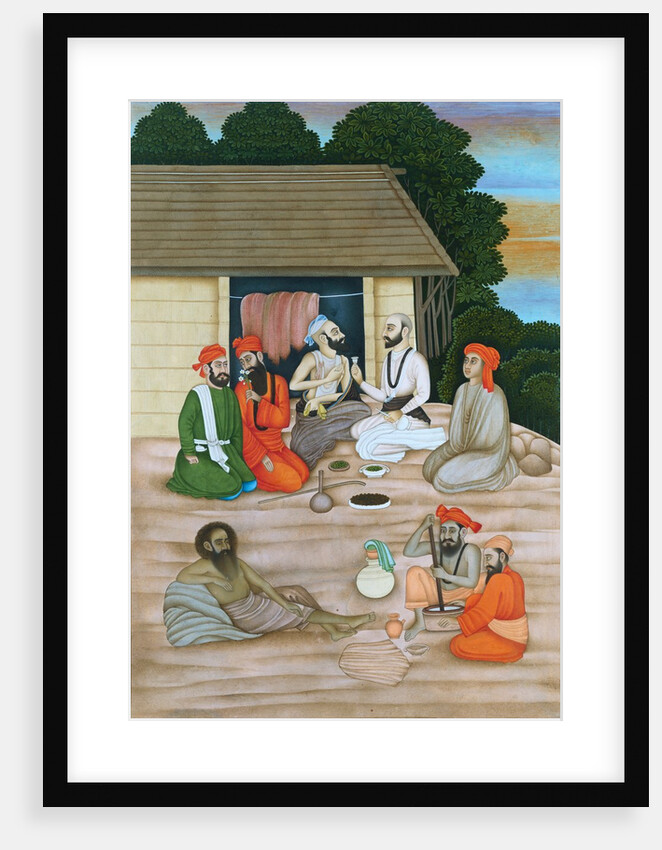 Scene with four men and a boy. Murshidabad, India, mid-18th century by Unknown