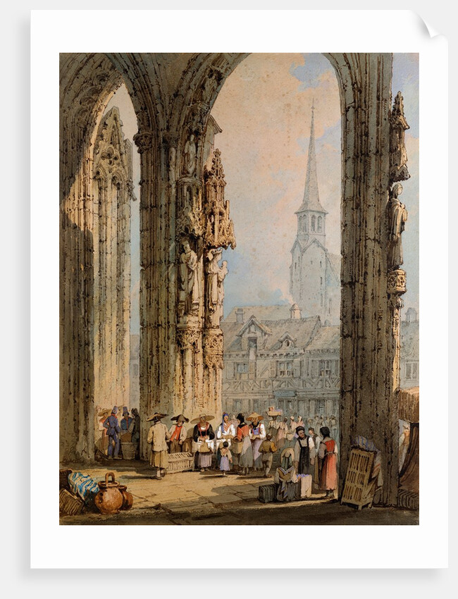 Scene from a church porch by Samuel Prout
