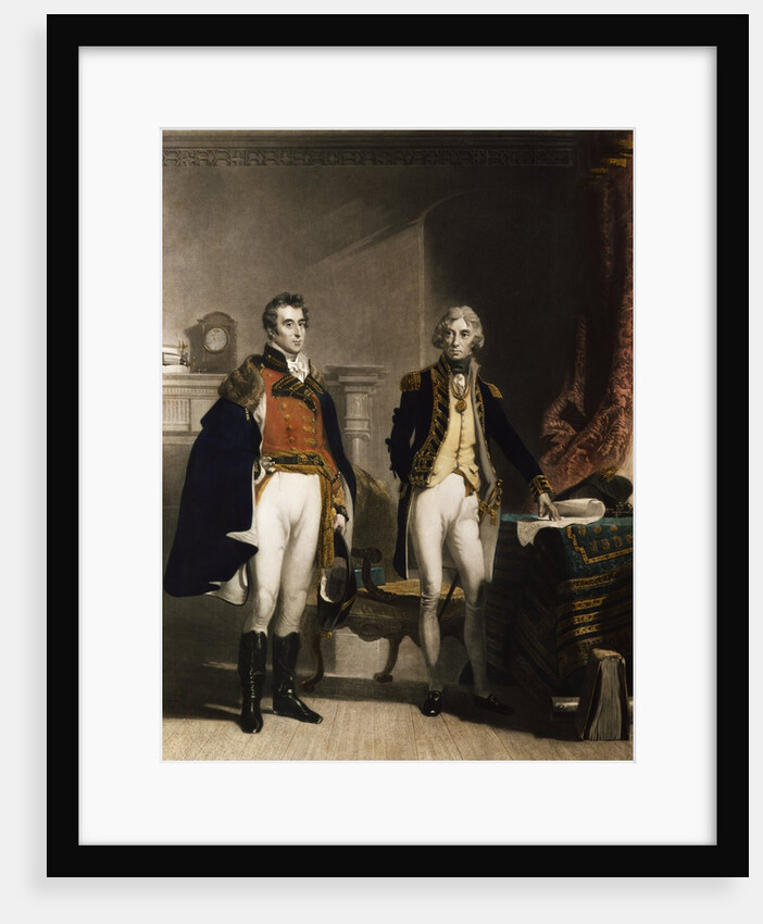The Army & Navy featuring Arthur Wellesley,1st Duke of Wellington and Vice-Admiral Lord Horatio Nelson by Samuel William (the younger) Reynolds