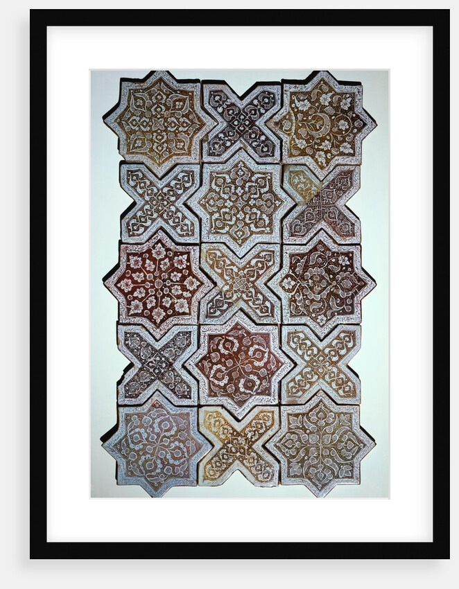 Panel of fifteen tiles. Koshan, Persia, 1262 by Ali ibn Muhammad ibn Abi Tahir