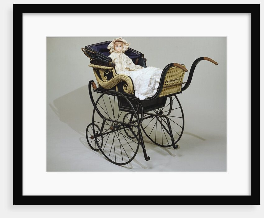 Pram and Wax Doll. England and Germany, 1880s by Unknown