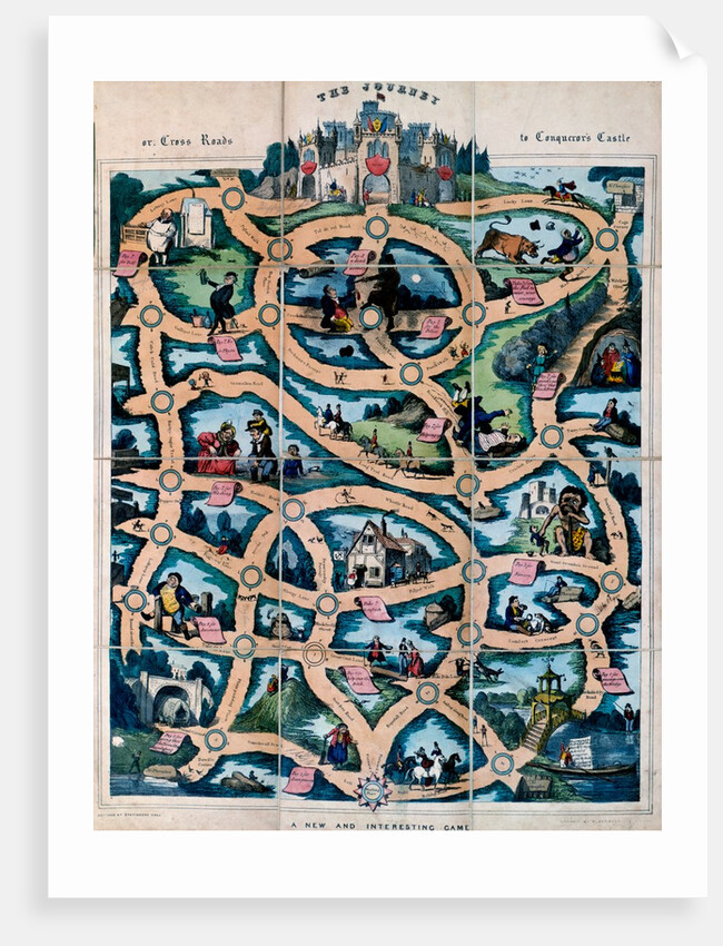 The Journey, playing sheet for the game. England, early 19th century by William Spooner