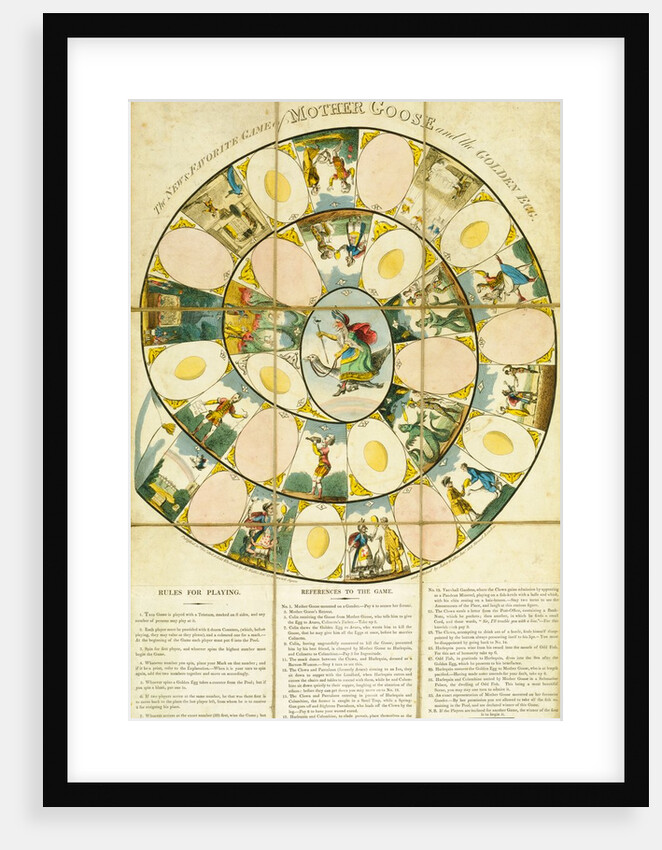 Mother Goose and The Golden Egg Boardgame. London, England, 1808 by John Wallis
