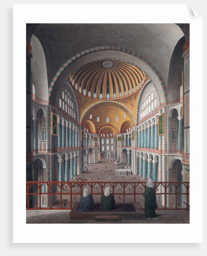 The interior of the Mosque of Aya Sofya by Anonymous Greek artist