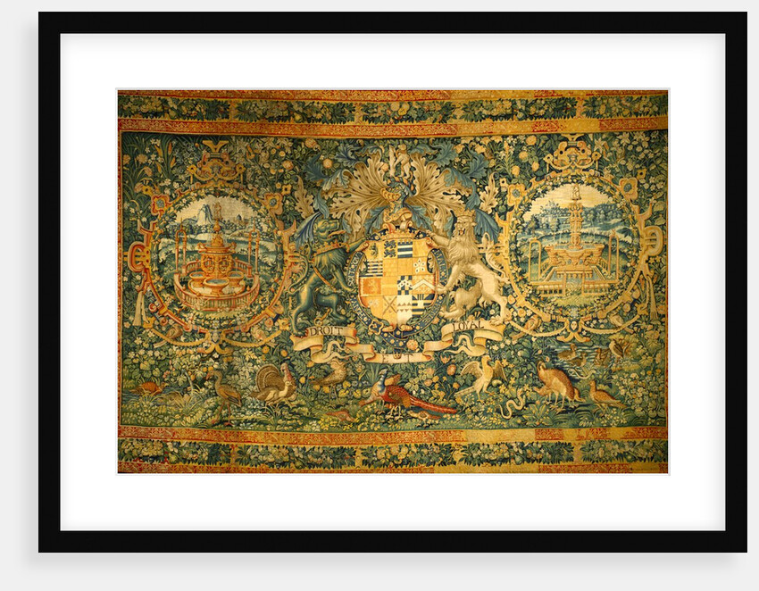 Tapestry showing the Arms of The Earl of Leicester by Unknown