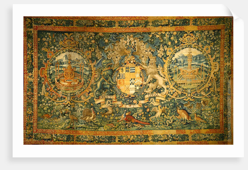 Tapestry showing the Arms of The Earl of Leicester by Unknown