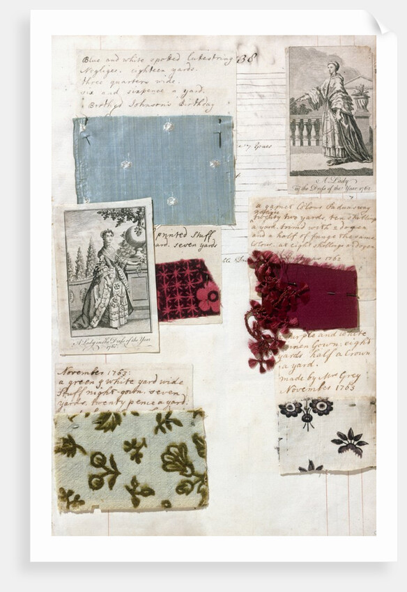 Textile Samples and Fashion Plates. England, 18th-19th century by Anonymous