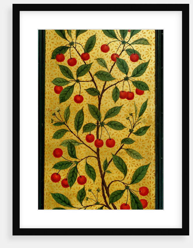 Cherries on a panel in the V&A's Morris Room by Anonymous