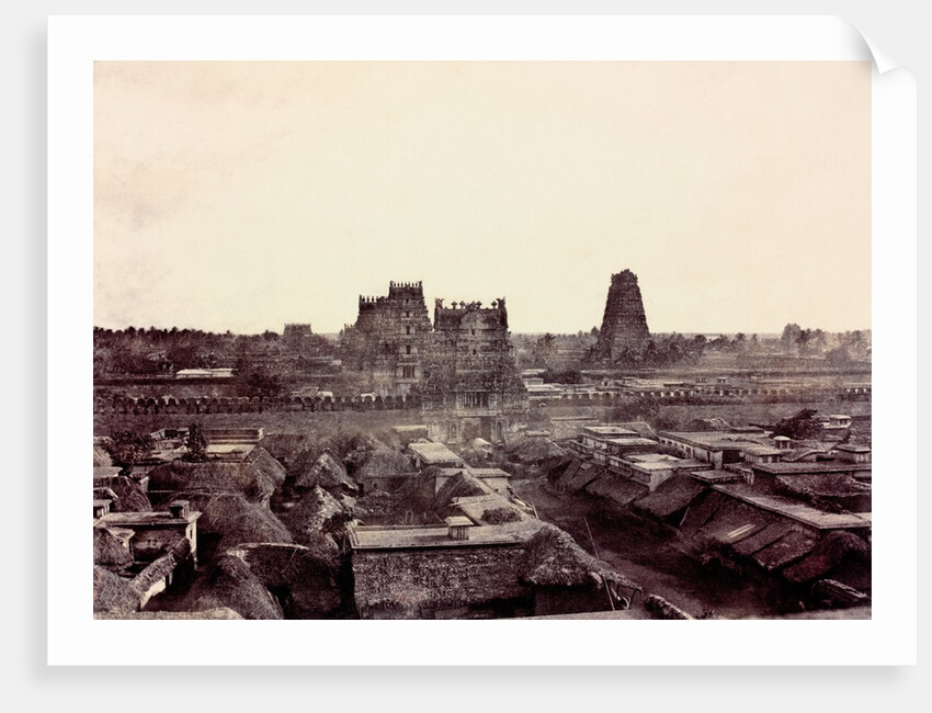 View of the line of Gopurams from the top of the Raya Gopuram by Captain Linnaeus Tripe
