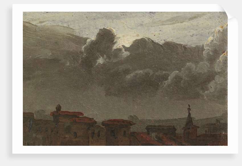 Cityscape with gathering clouds by Benjamin West