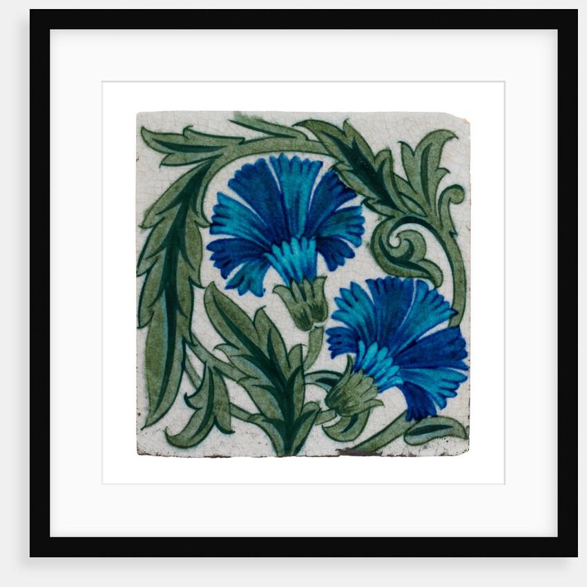 Carnation flowers tile by William De Morgan