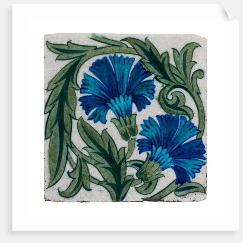 Carnation flowers tile by William De Morgan