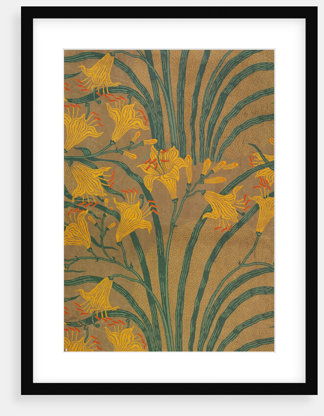 Wallpaper of Lily pattern by Walter Crane