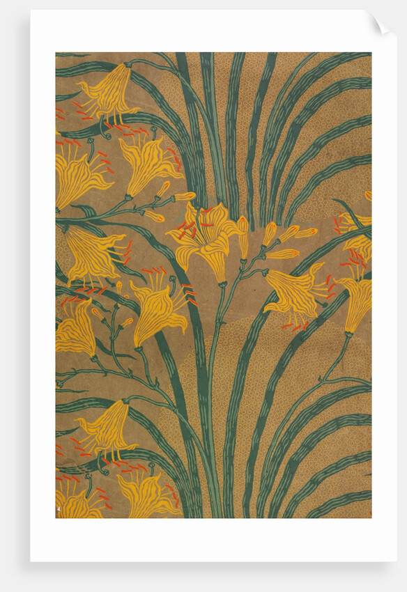 Wallpaper of Lily pattern by Walter Crane