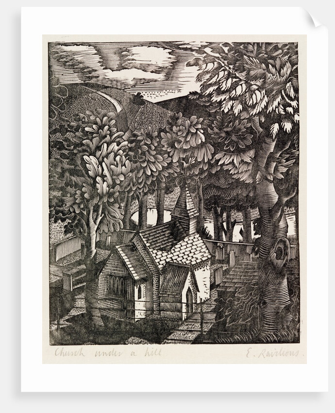 Church under a Hill by Eric Ravilious