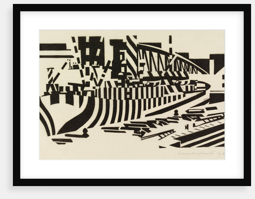 Dazzle Ship in Dry Dock, by Edward Wadsworth. Britain, 1918 by Edward Wadsworth
