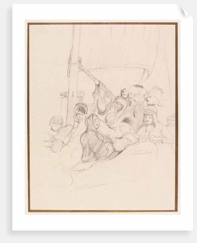 Oriental figures, probably Mecca pilgrims, aboard a boat by David Wilkie