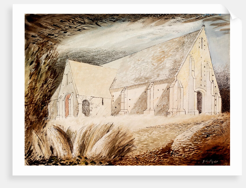 Tithe Barn Print Tithe Barn, Great Coxwell posters & prints by John Piper