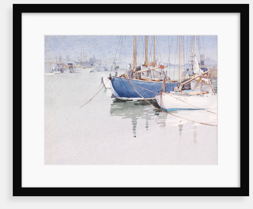 View of boats moored in Poole Harbour by Stanislaus Soutten Longley