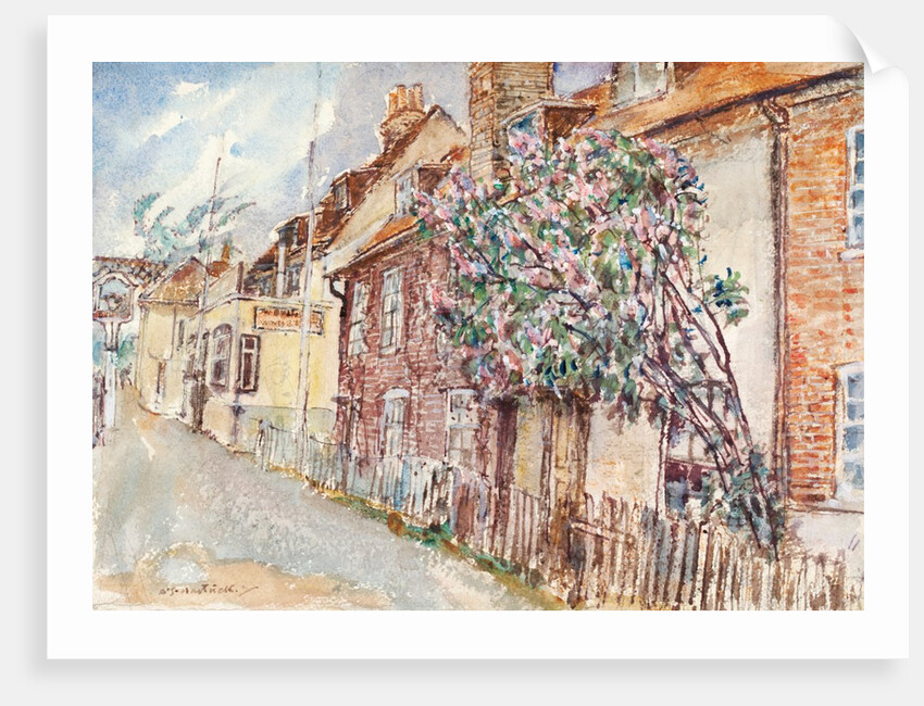The Bull Inn and Cottages, Strand-on-the-Green by Archibald Standish Hartrick