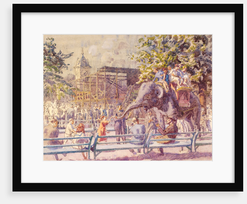 Elephant Riding, Zoological Gardens, Regent's Park, London by Walter Bayes