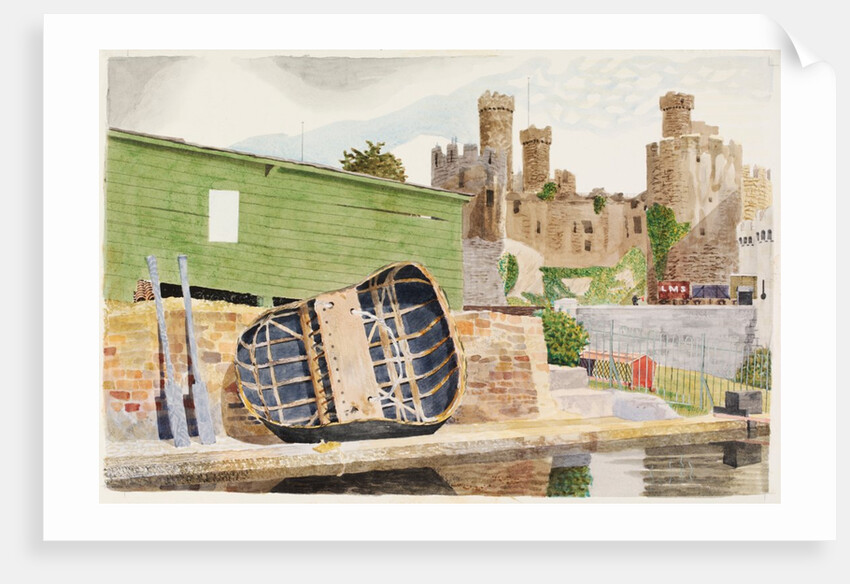 Conway Castle and Coracle, Caernarvonshire by Kenneth Rowntree