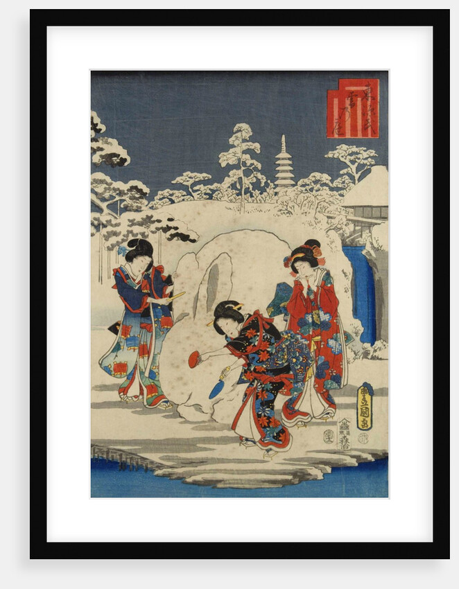 Garden scene in snow, representing the story of Prince Azuma Genji by Unknown