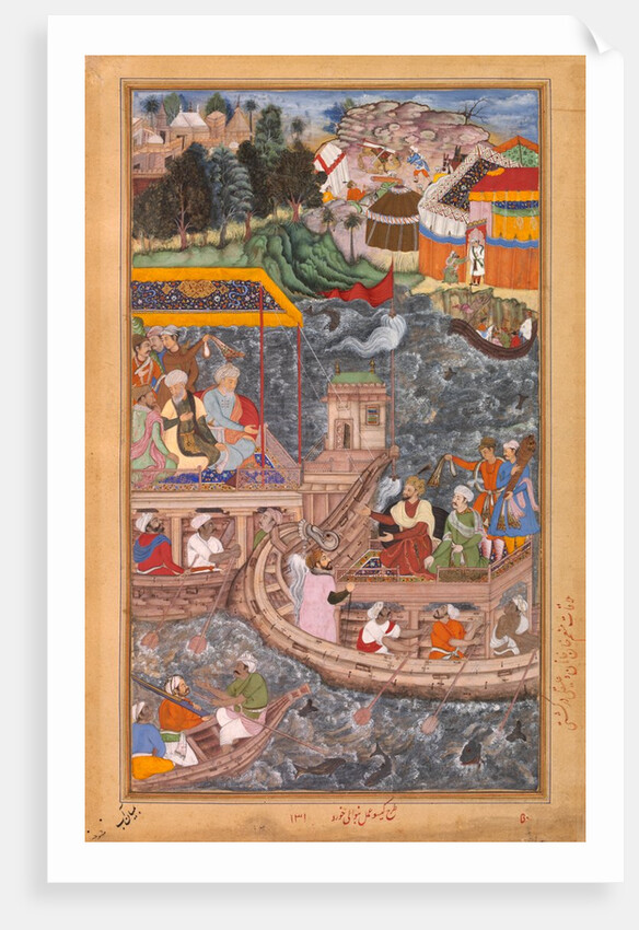 An interview between Mu'nim Khan and Khan Zaman in a boat on the Ganges by Anonymous