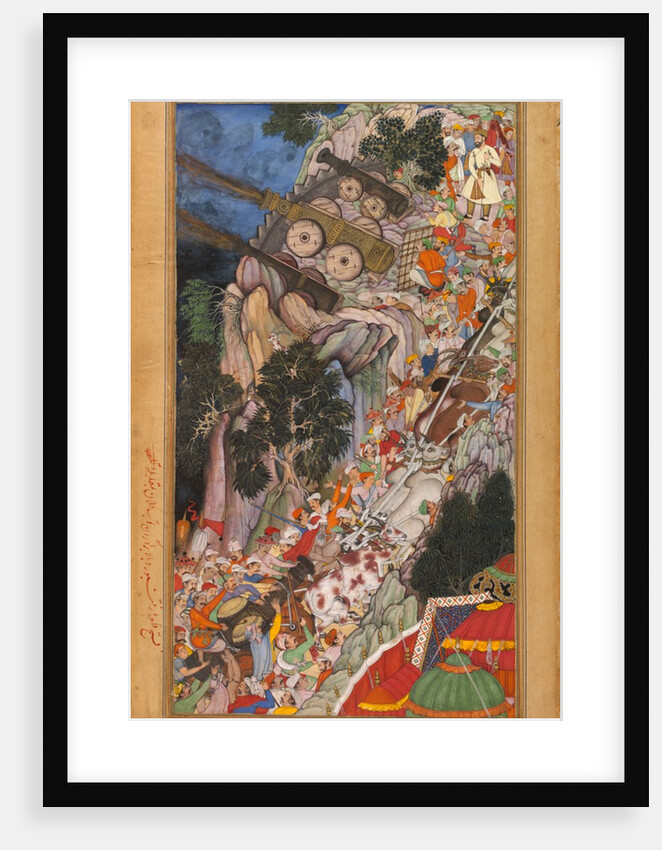 Bullocks dragging siege-guns up hill during Akbar's attack on Ranthambhor Fort by Miskina