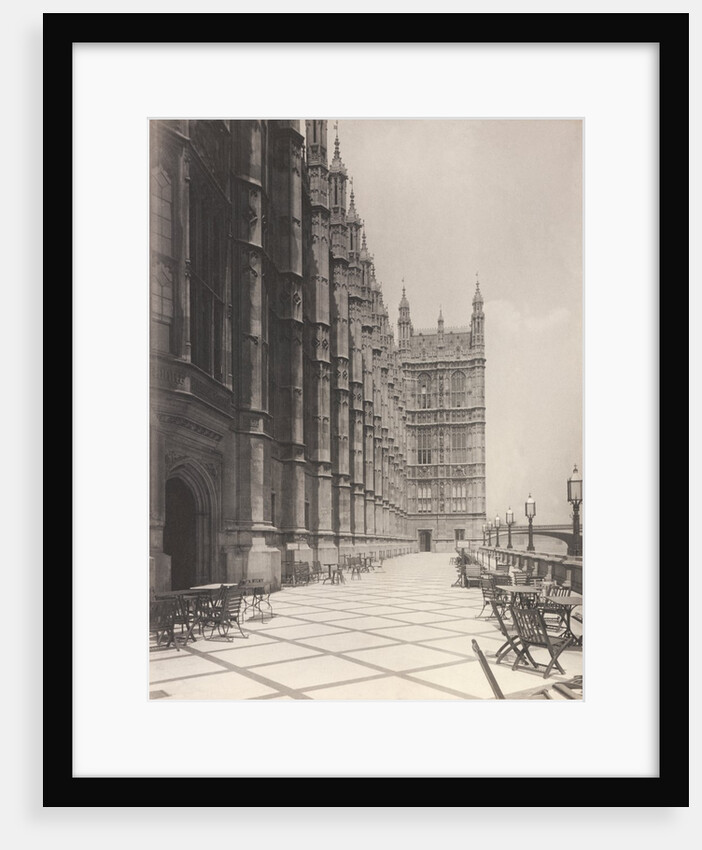 The Terrace at Houses of Parliament overlooking the Thames by Benjamin Stone