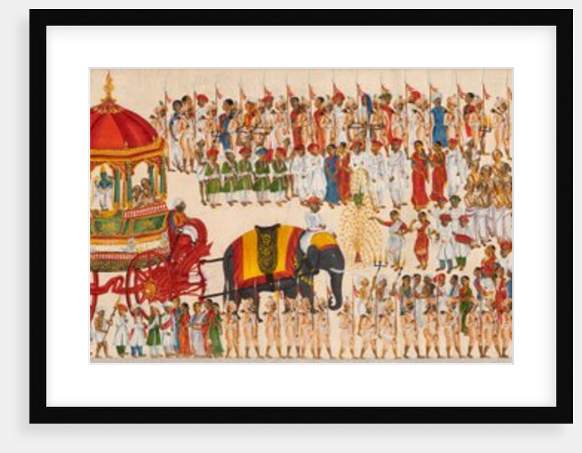 Scroll painting depicting Krishnaraja Wadiyar and Raja of Mysore leading a religious procession in honour of the god Shiva by Anonymous