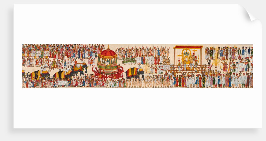 Scroll painting depicting Krishnaraja Wadiyar and Raja of Mysore leading a religious procession in honour of the god Shiva by Anonymous