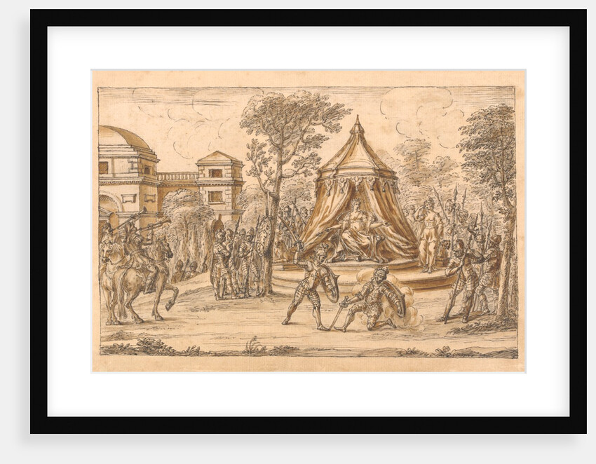 The Redcross knight subdues Sans Foy the Sarazin, who is saved by Duessa by William Kent