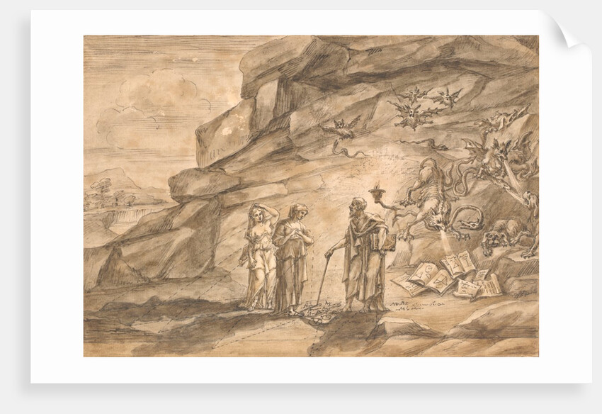 Britomart with her nurse consulting Merlin by William Kent