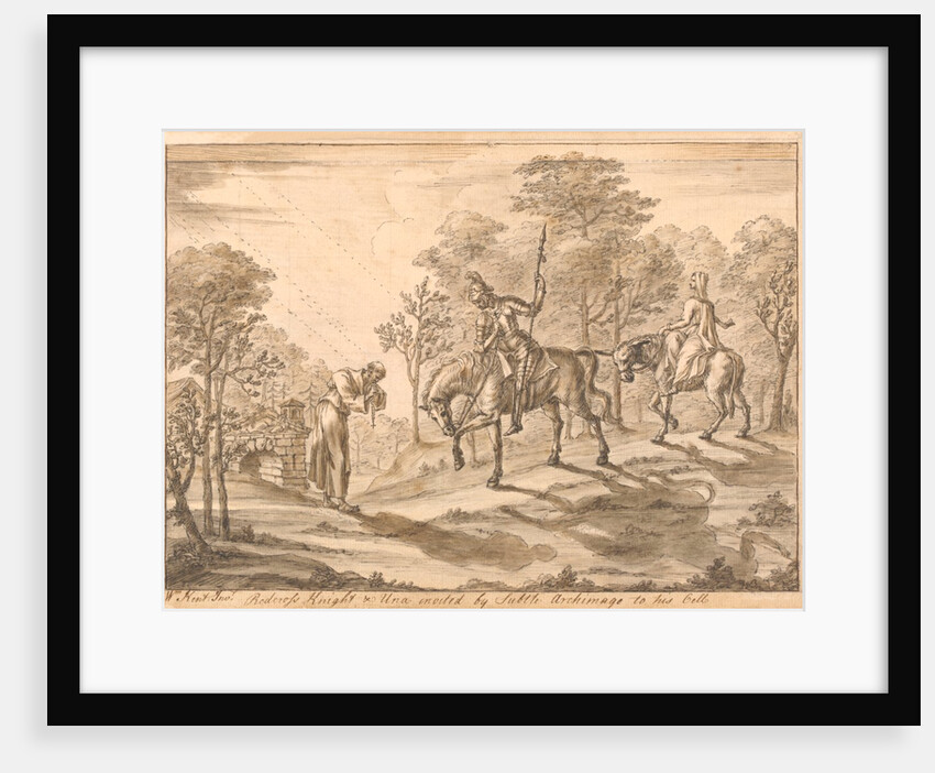 Red Cross knight and Una invited by Subtle Archimago to his cell by William Kent