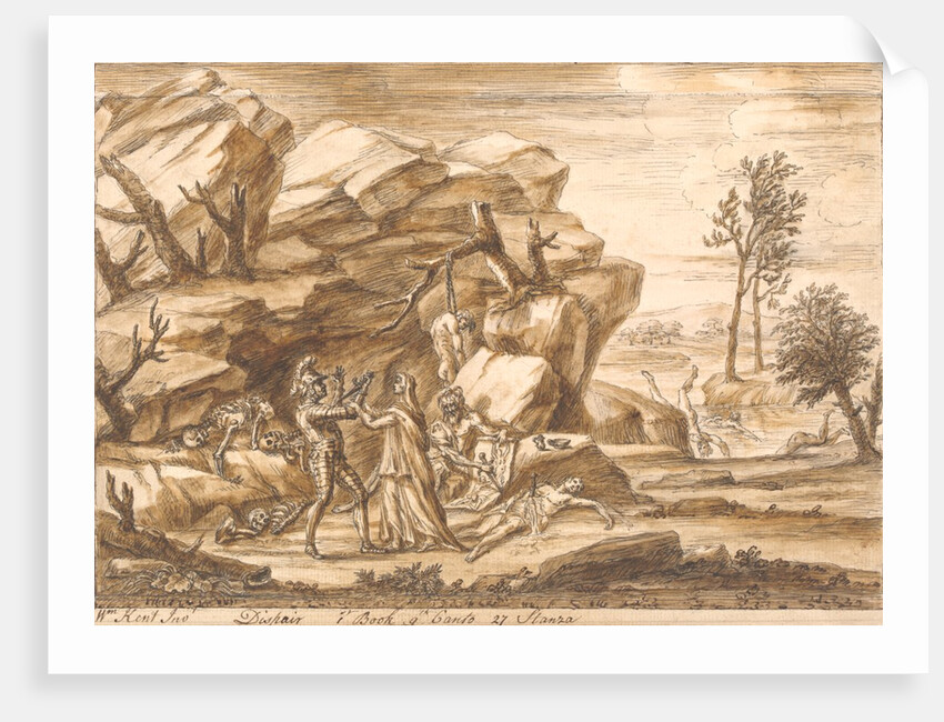 The Redcross knight over ruled by Dispair but timely saved by Una by William Kent