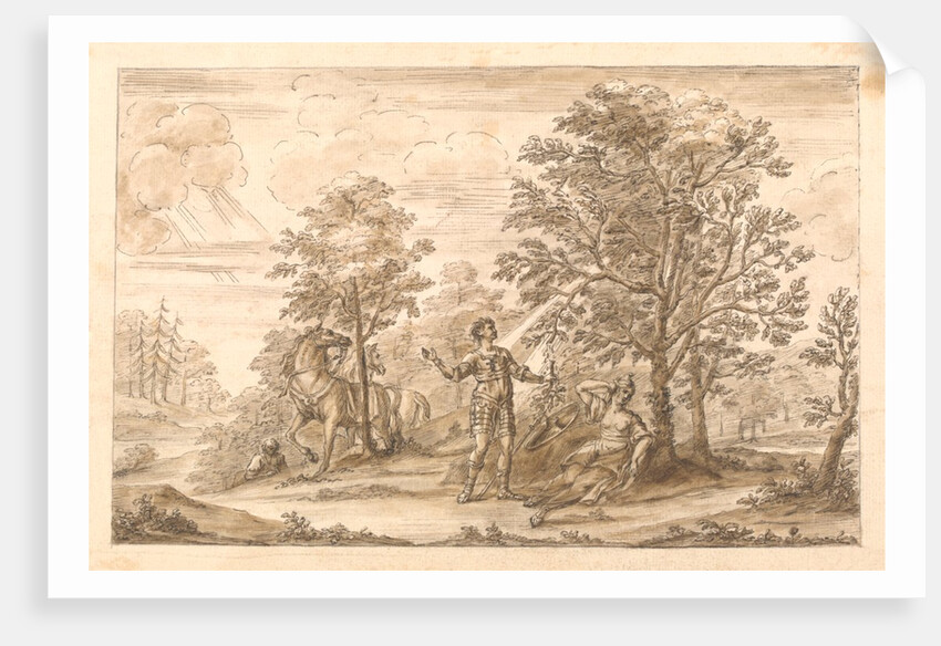 The Redcross knight and Duessa retire under two enchanted trees by William Kent