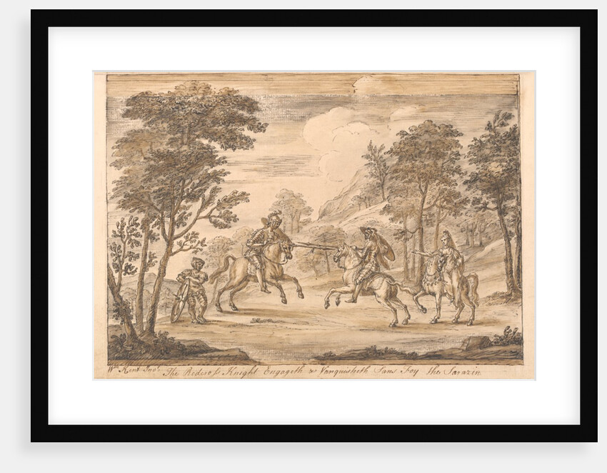 The Redcross knight engageth and vanquisheth Sans-Foy the Sarazin by William Kent
