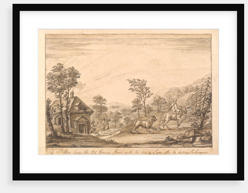 Una's escape from the Old Womans House with her Lyon, after his killing Kirkrapine by William Kent