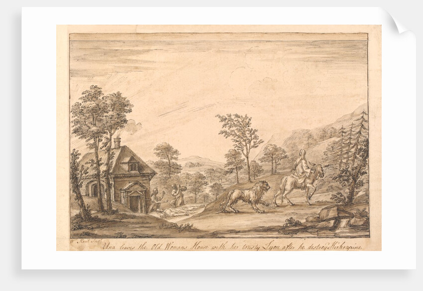 Una's escape from the Old Womans House with her Lyon, after his killing Kirkrapine by William Kent