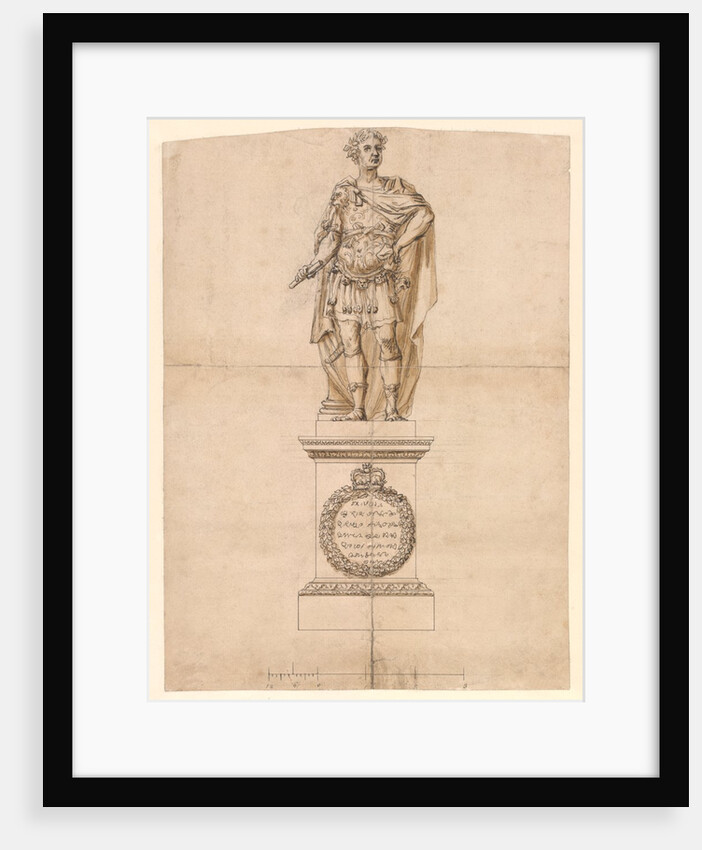 Design of a statue of George II in Roman armour by William Kent