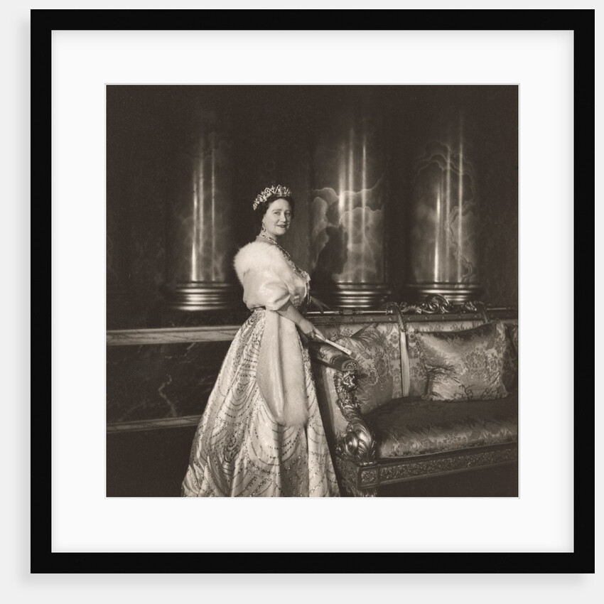 The Queen Mother posing in Buckingham Palace by Cecil Beaton