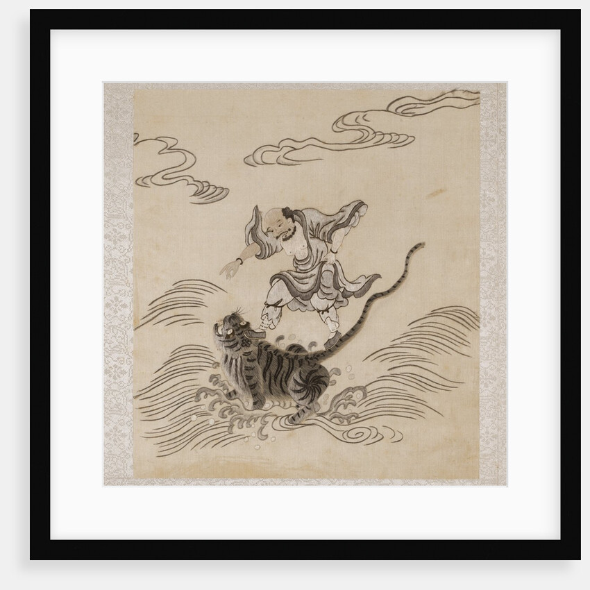 Lohan riding on the back of a tiger by Anonymous
