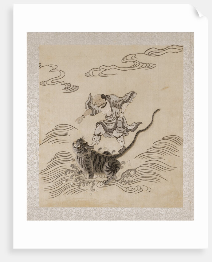 Lohan riding on the back of a tiger by Anonymous