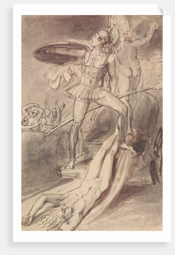 Achilles dragging the body of Hector round the walls of Troy by Isaac Tylor