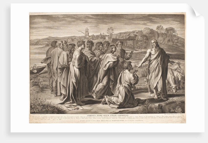 Christ's Charge to Peter by Sir Nicholas Dorigny, after a cartoon by Raphael by Raphael