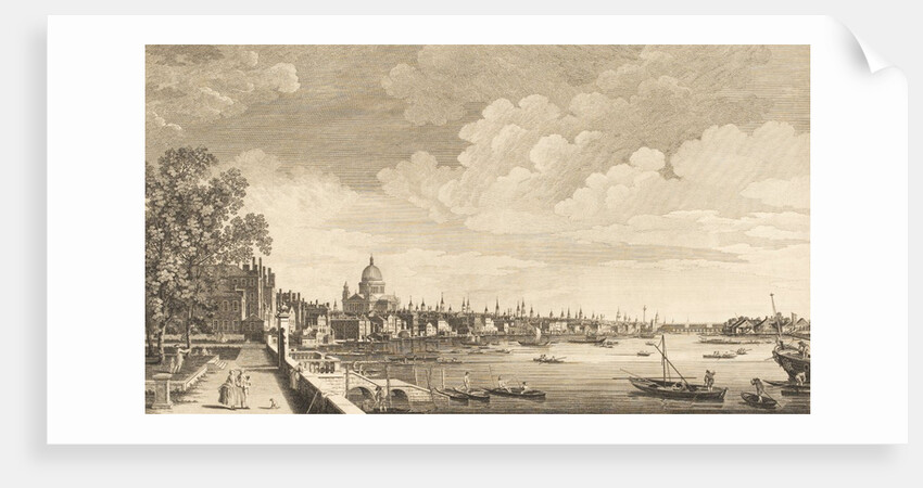 A view from Somerset Gardens to London Bridge by Edward Rooker