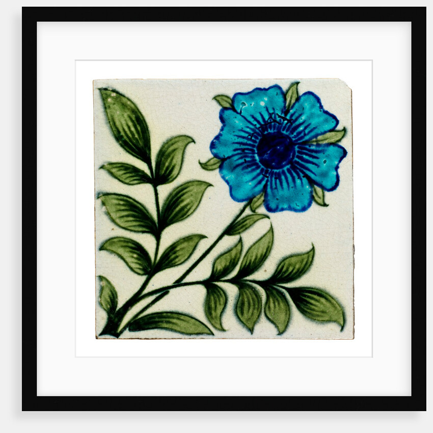 Blue flower tile by William De Morgan